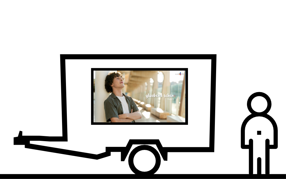 Powerpoint auf Monitor mit Umriss Anhänger